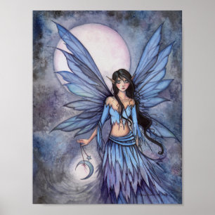 Lunetta Moon Fairy Fantasi Konst Poster