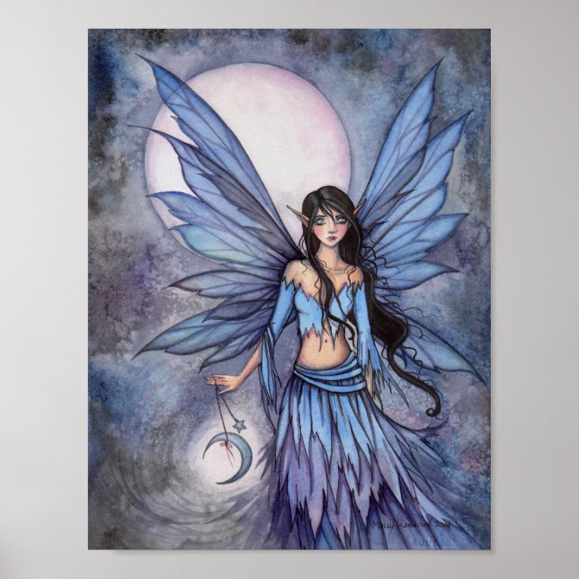 Lunetta Moon Fairy Fantasi Konst Poster (Framsidan)