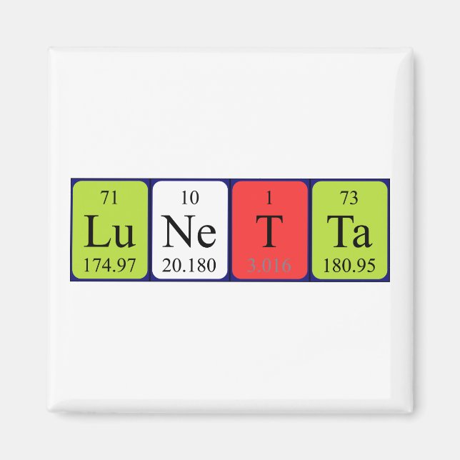 Lunetta Periodisk bord namn magnet (Framsidan)