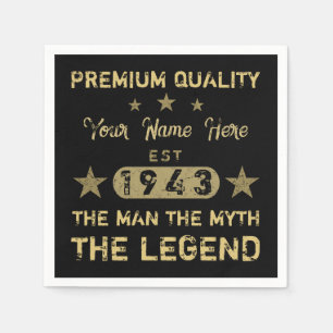 Lung 1943 Birthday Man Myth Legend Pappersservett