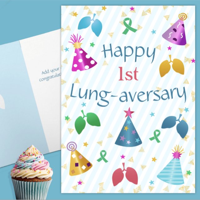 Lung-aversary-gåva med personlig text kort (Skapare uppladdad)