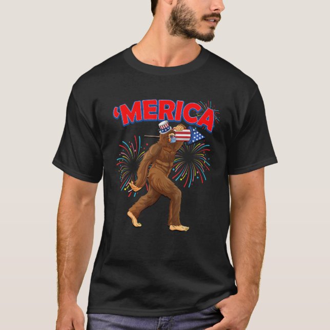 Lung Bigfoot - USA 4:e juli T Shirt (Framsida)