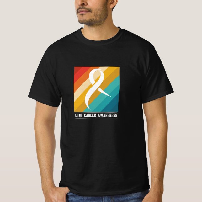 Lung Cancer Awareness Design T Shirt (Framsida)