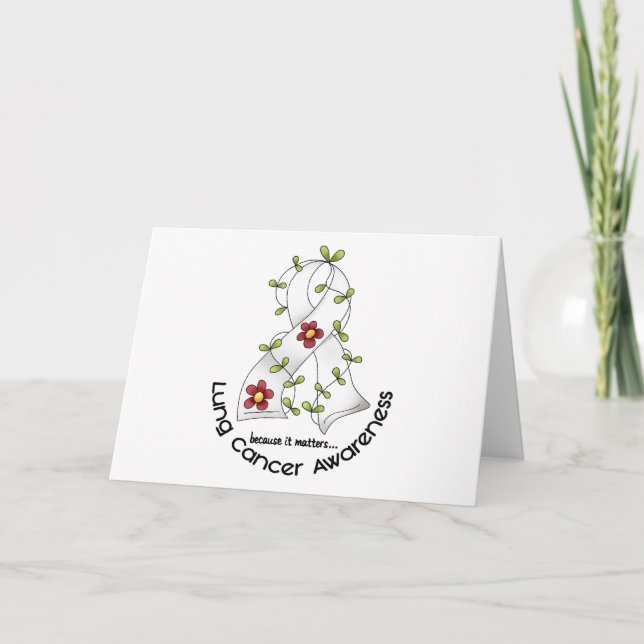 Lung Cancer Awareness FLOWER RIBBON 1 Kort (Framsida)