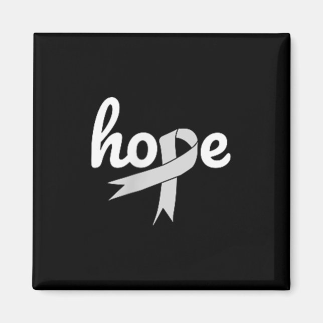 Lung Cancer Awareness Hope White Ribbon Chemo Chem Magnet (Framsidan)
