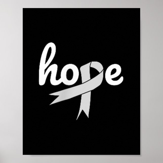 Lung Cancer Awareness Hope White Ribbon Chemo Chem Poster (Framsidan)