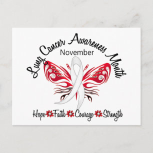 Lung Cancer Awareness Month Butterfly 3.2 Vykort