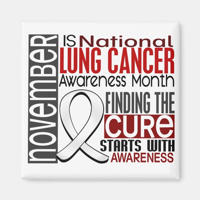 Lung Cancer Awareness Month Pearl Ribbon I2.5 Magnet (Framsidan)