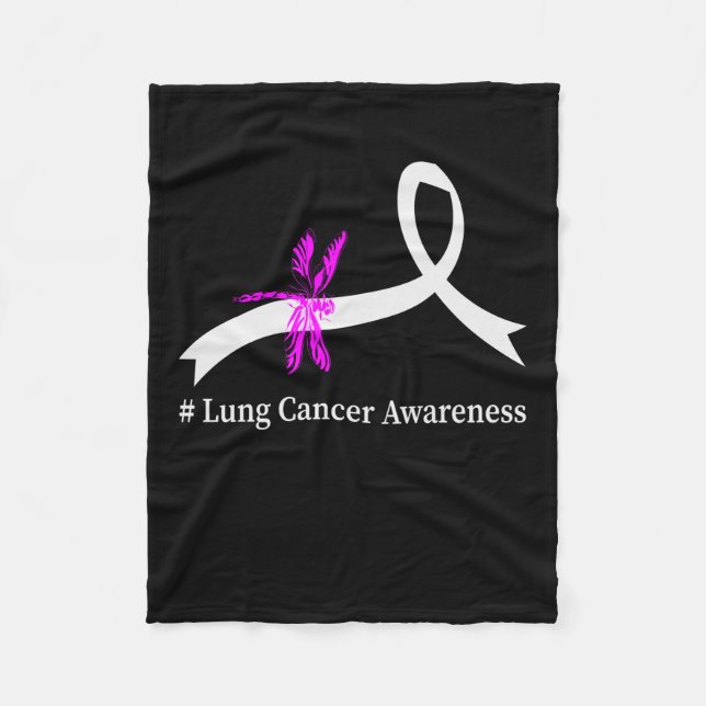 Lung Cancer Awareness Pearl Ribbon Fleecefilt (Framsidan)