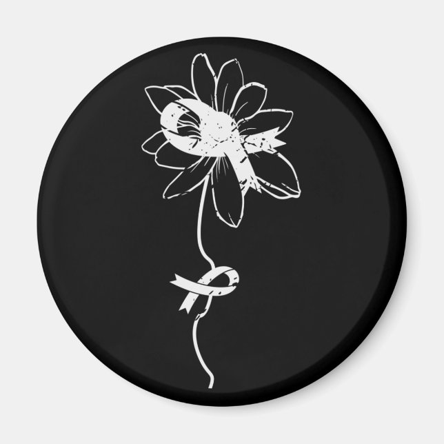 Lung Cancer Awareness Pearl Ribbon Magnet (Framsidan)