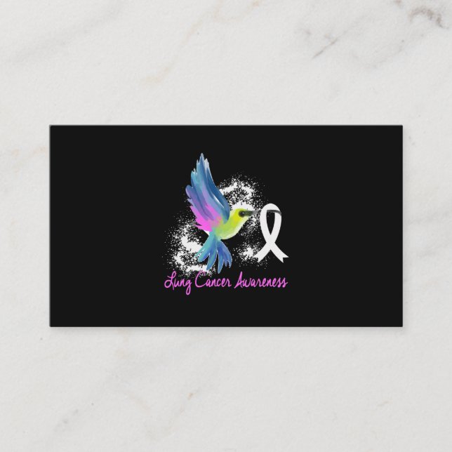 Lung Cancer Awareness Pearl Ribbon Visitkort (Framsida)