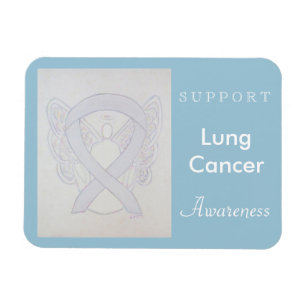 Lung Cancer Awareness Ribbon Angel Anpassningsbar Magnet