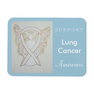 Lung Cancer Awareness Ribbon Angel Anpassningsbar Magnet