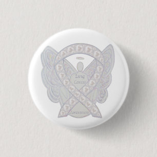 Lung Cancer Awareness Ribbon Angel Button Stift Knapp