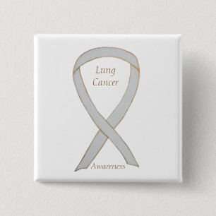 Lung Cancer Awareness Ribbon Anpassningsbar Art Pi Knapp