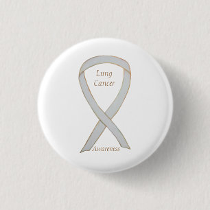 Lung Cancer Awareness Ribbon Anpassningsbar Art Pi Knapp
