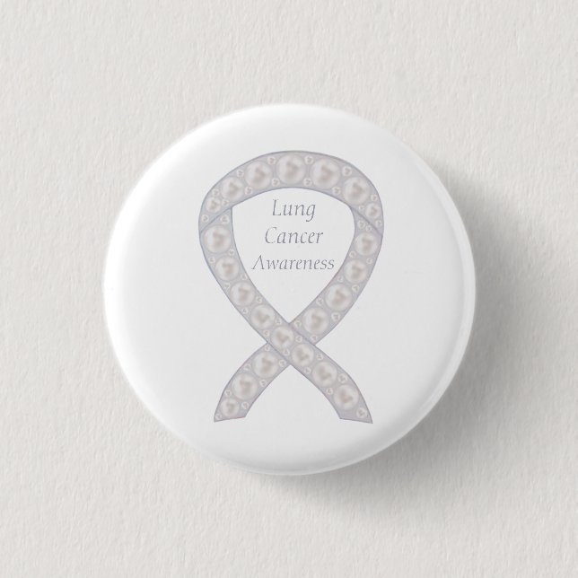 Lung Cancer Awareness Ribbon Anpassningsbar Pin Bu Knapp (Framsida)