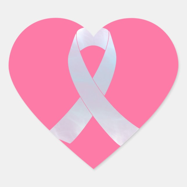 Lung Cancer Awareness Ribbon Hjärtformat Klistermärke (Framsida)