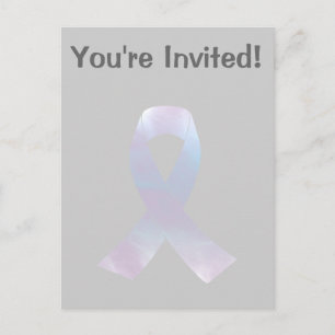 Lung Cancer Awareness Ribbon Inbjudan Vykort