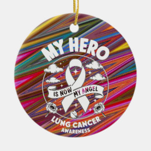 Lung Cancer Awareness Ribbon Julgransprydnad Keramik