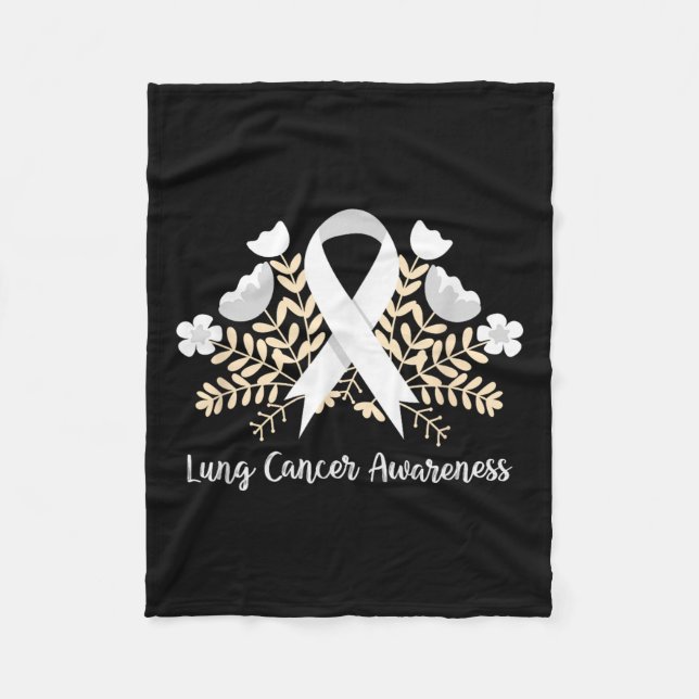 Lung Cancer Awareness Ribbon Lung Cancer Fleecefilt (Framsidan)