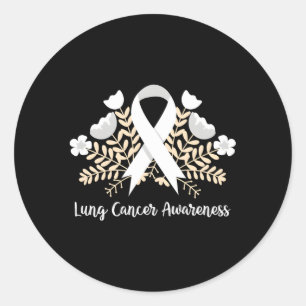 Lung Cancer Awareness Ribbon Lung Cancer Runt Klistermärke