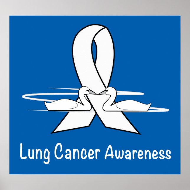 Lung Cancer Awareness Ribbon med Svanar Poster (Framsidan)