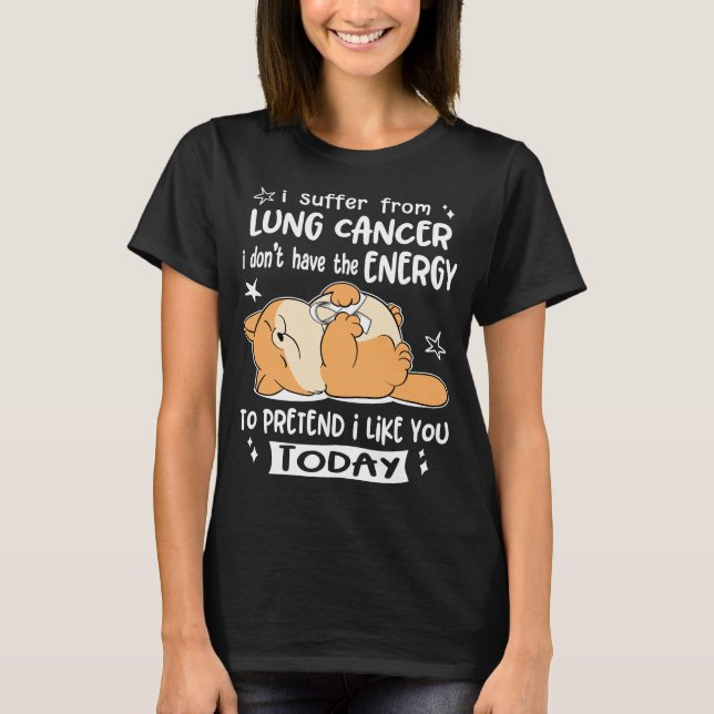 Lung Cancer Awareness Ribbon Support Gifts T Shirt (Framsida)