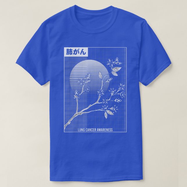 Lung Cancer Awareness Sakura Cherry Blossom  T Shirt (Design framsida)