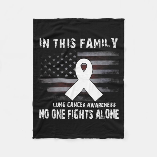 Lung Cancer Awareness Survivor Design Fleecefilt (Framsidan)