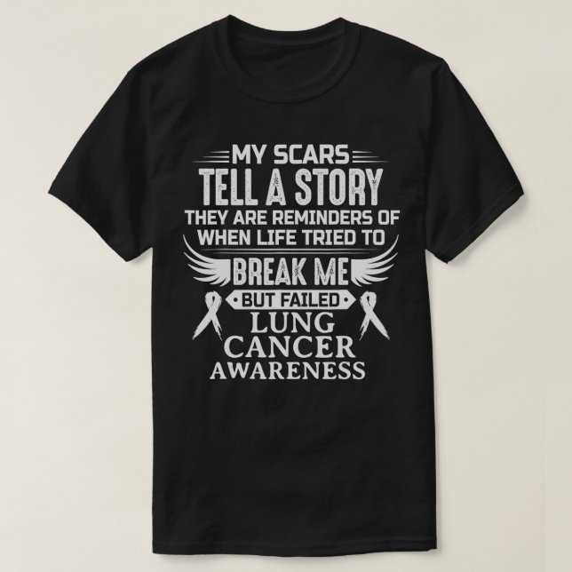 Lung Cancer Awareness Survivor White Ribbon Manar  T Shirt (Design framsida)