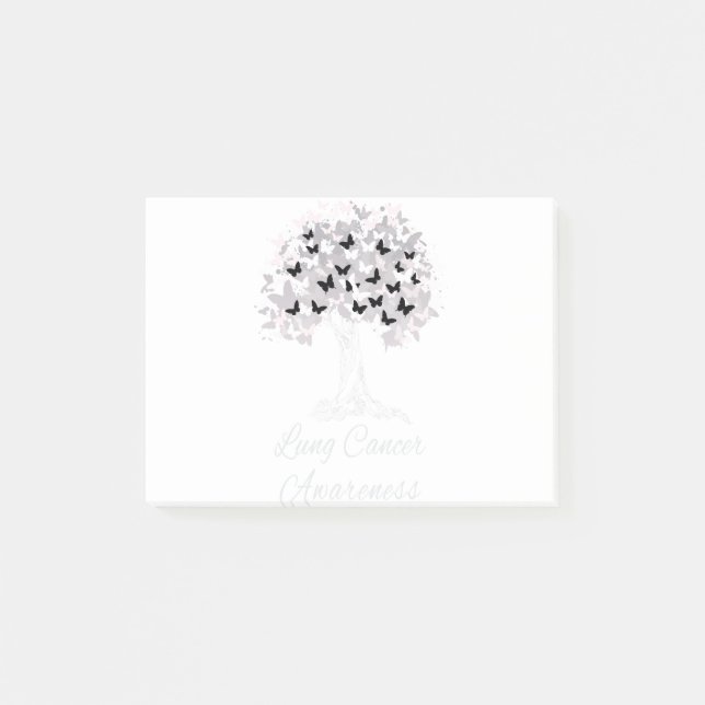 Lung Cancer Awareness Warrior Träd Hope Gift Post-it Block (Framsida)