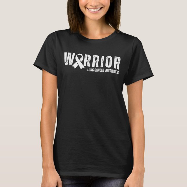 Lung Cancer Awareness White Ribbon Family T Shirt (Framsida)