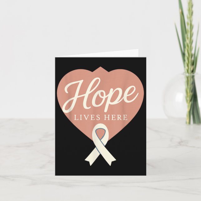 Lung Cancer Awareness White Ribbon Warrior Breathe Kort (Framsida)