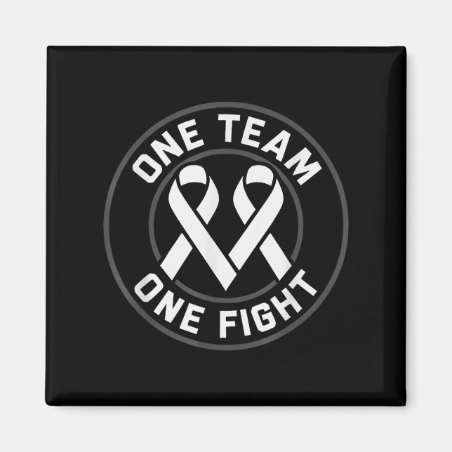 Lung Cancer Awareness White Ribbon Warrior Breathe Magnet (Framsidan)