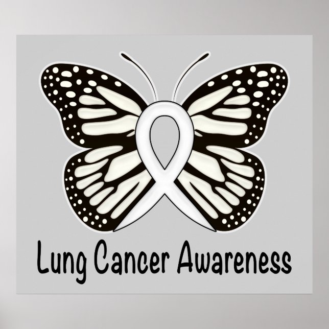 Lung Cancer Butterfly Awareness Ribbon Poster (Framsidan)