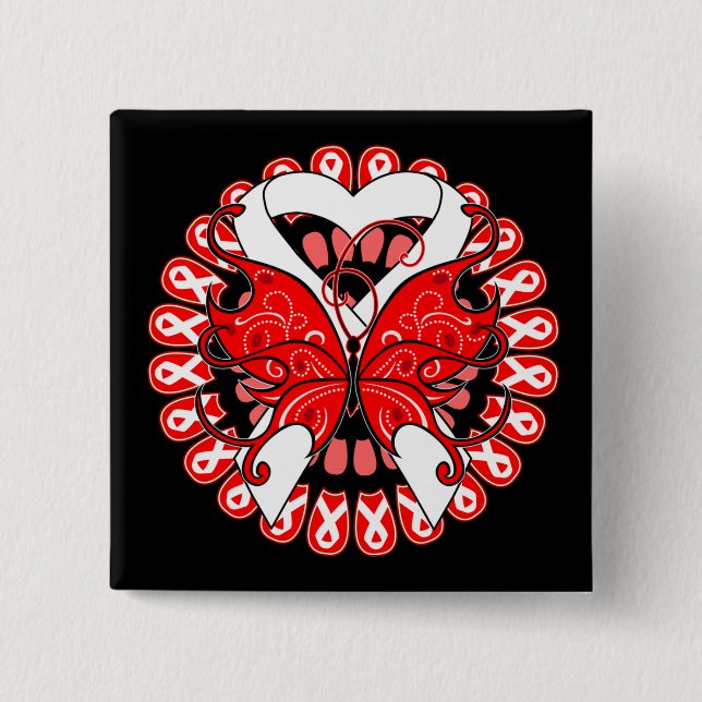 Lung Cancer Butterfly Circle of Rosett band Knapp (Framsida)