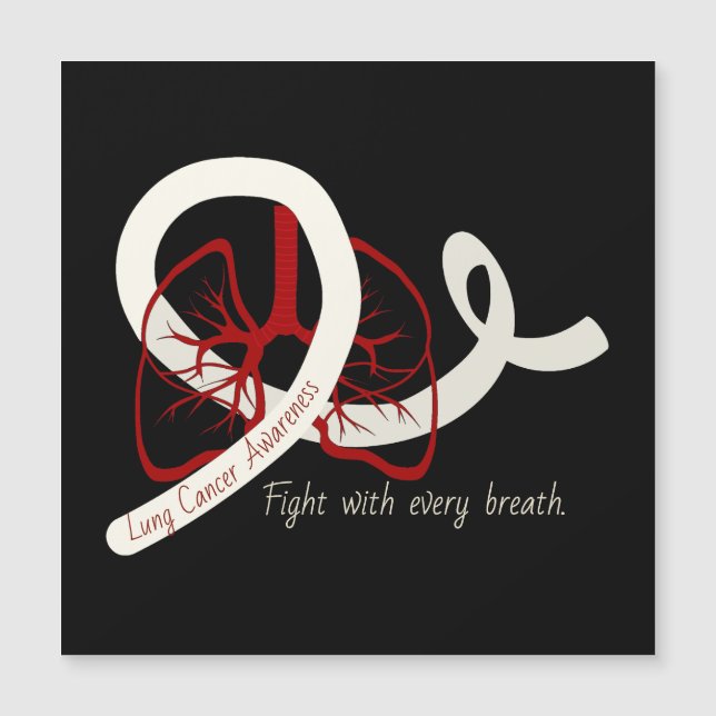 Lung Cancer Fight, lungor och ribbon (Framsida)