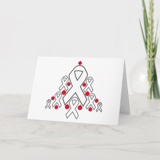 Lung Cancer jul Ribbon Träd Helgkort