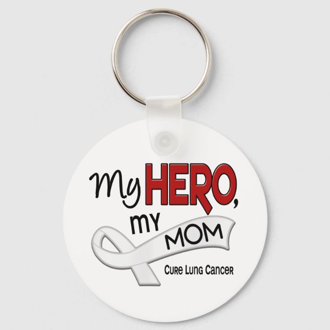 Lung Cancer MY HERO MY MAMMA 42 Nyckelring (Framsida)