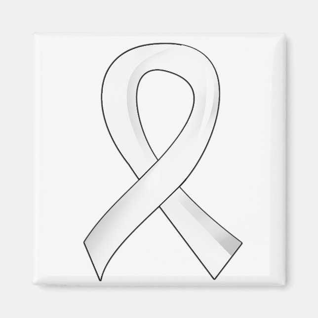 Lung Cancer Pearl Ribbon 3 Magnet (Framsidan)