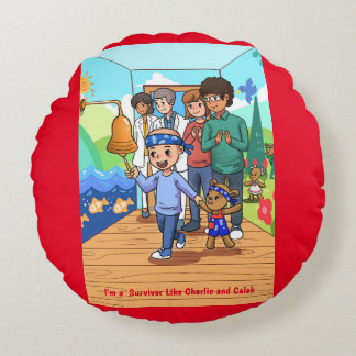 Lung Cancer Red Dekorativ kudde Round Chemo Pillow