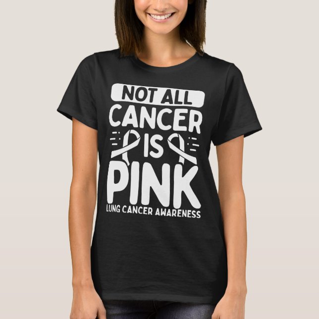Lung Cancer Ribbon for Lung Cancer Warriors T Shirt (Framsida)
