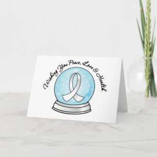 Lung Cancer Ribbon God jul Snowglobe Helgkort