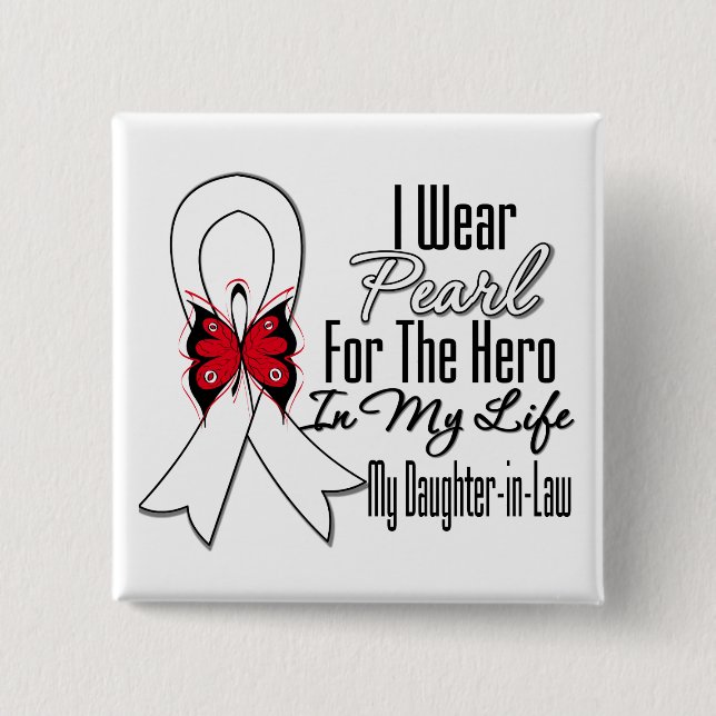 Lung Cancer Ribbon Hero Min dotter i juridik Knapp (Framsida)