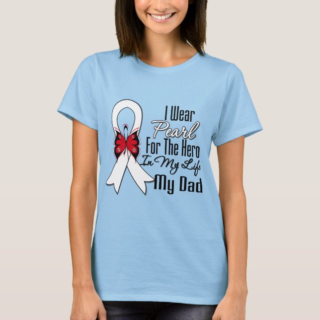 Lung Cancer Ribbon Hero My Pappa Tee (Framsida)