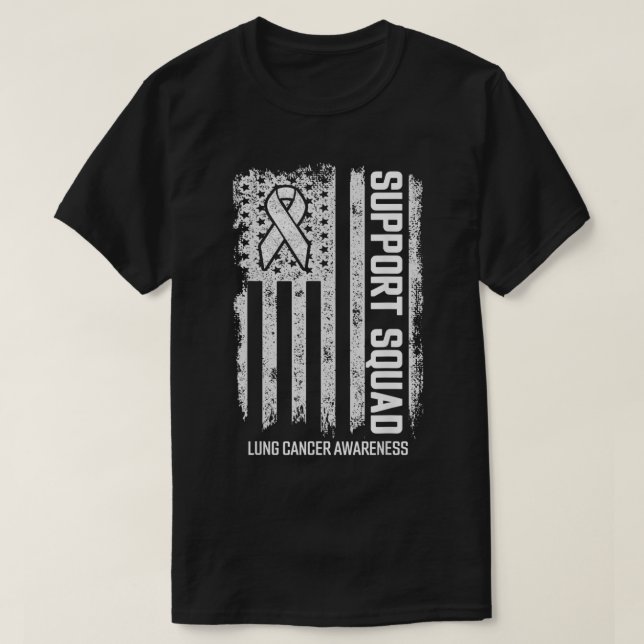 Lung Cancer Shirts Support Squad Lung Cancer Medve T Shirt (Design framsida)