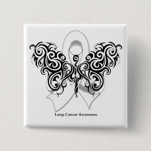 Lung Cancer Tribal Butterfly Ribbon Knapp