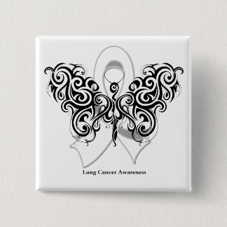 Lung Cancer Tribal Butterfly Ribbon Knapp