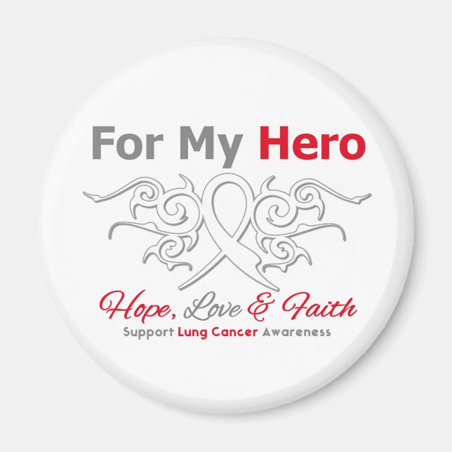 Lung Cancer Tribal Ribbon Hero Magnet (Framsidan)